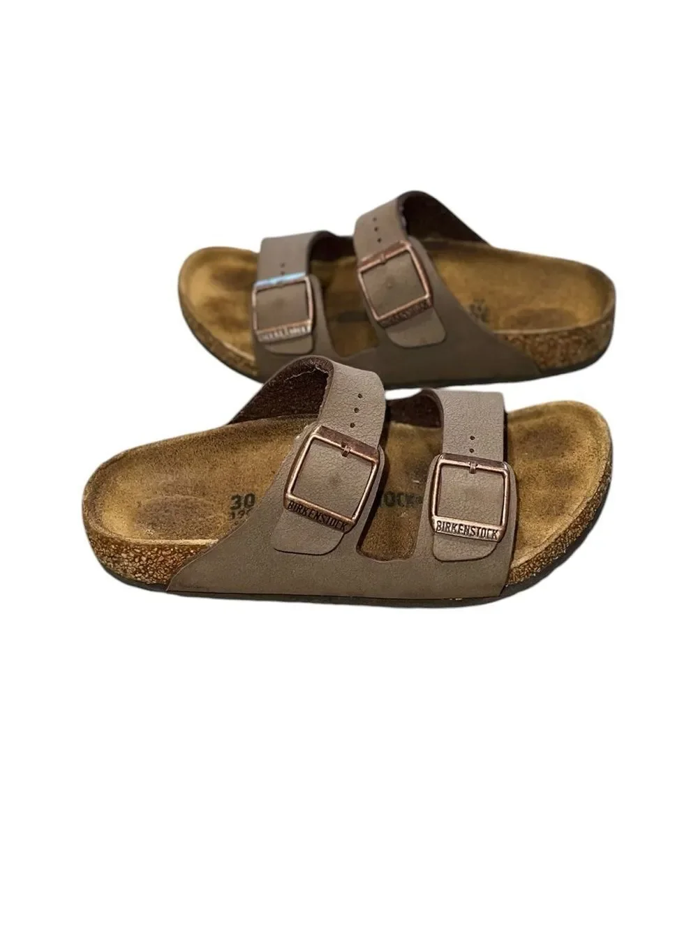 Birkenstock Arizona Kids Sandals Taupe BirkoFlor Copper Buckles EU 30 US 12/12.5